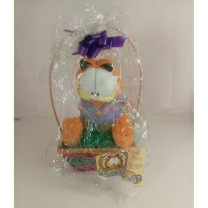 Russell Stover Easter Basket Garfield Plush Wearing Easter Eggs Shirt